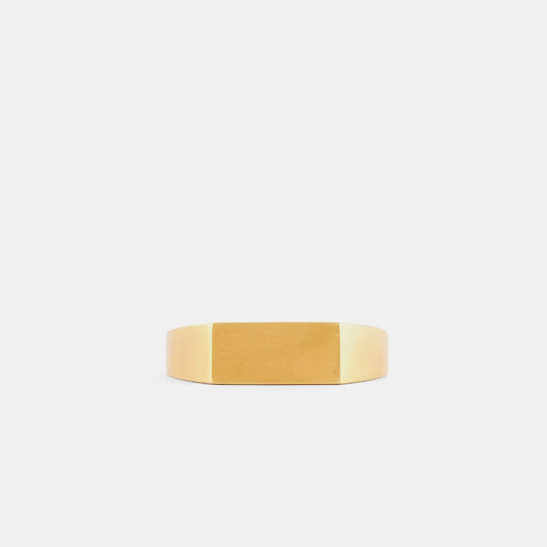 Serge DeNimes Gold Rings<Brushed Rectangle Ring