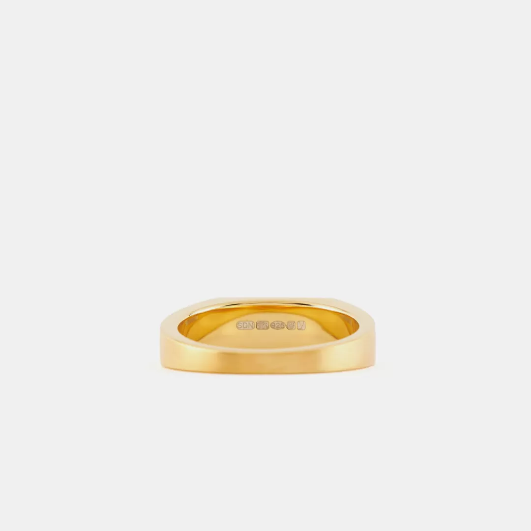 Serge DeNimes Gold Rings<Brushed Rectangle Ring