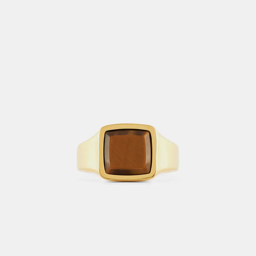 Serge DeNimes Gold Rings<Cushion Tigers Eye Ring