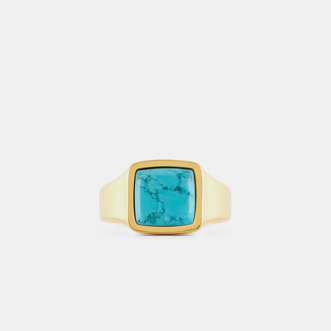 Serge DeNimes Gold Rings<Cushion Turquoise Ring