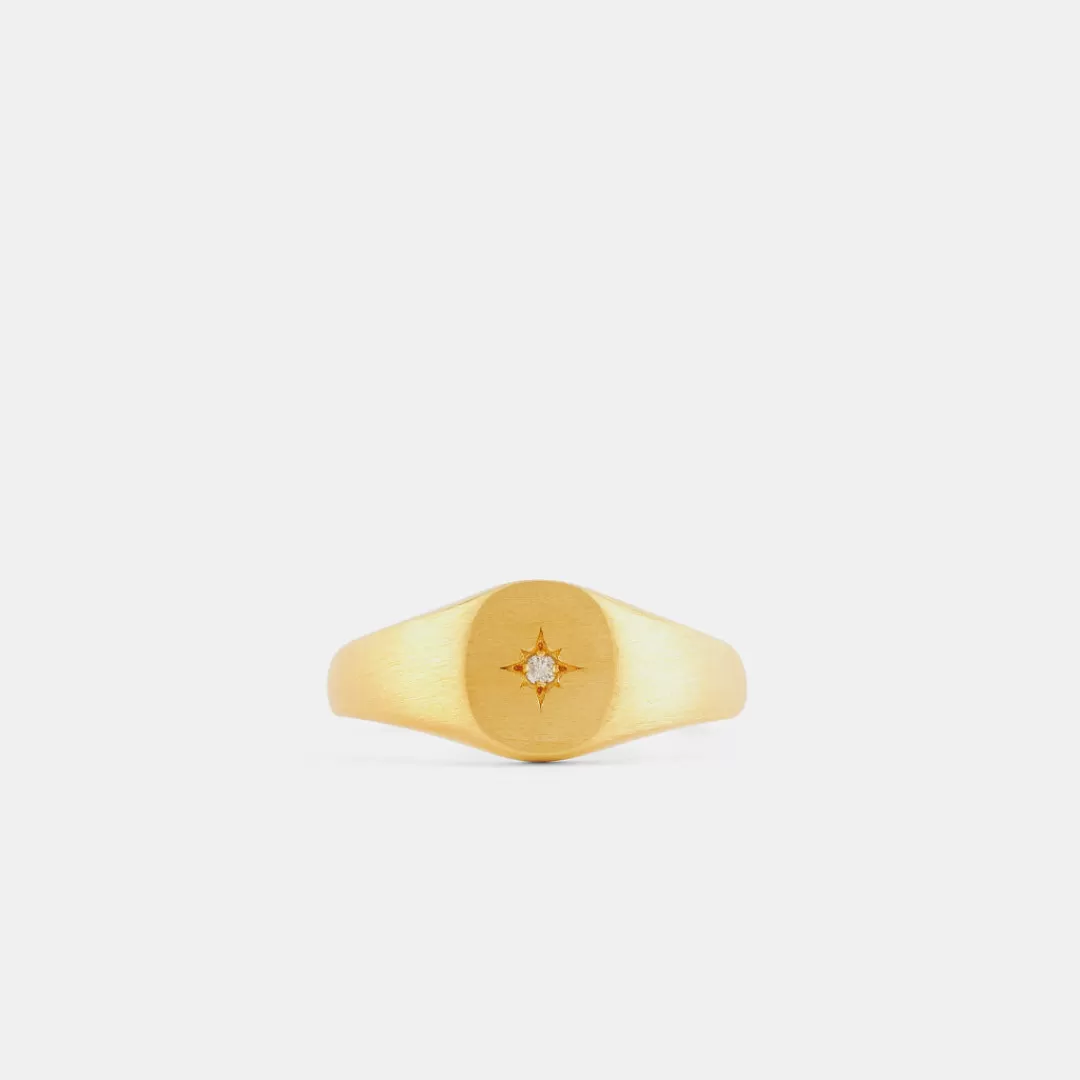 Serge DeNimes Gold Rings<Gold Diamond Signet Ring