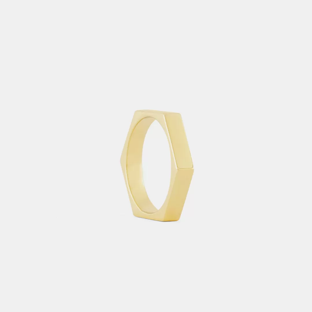 Serge DeNimes Stacking Rings | Gold Rings<Gold Hex Ring