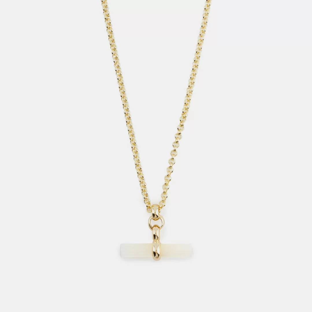 Serge DeNimes Gold Necklaces<Mother Of Pearl T-Bar Necklace