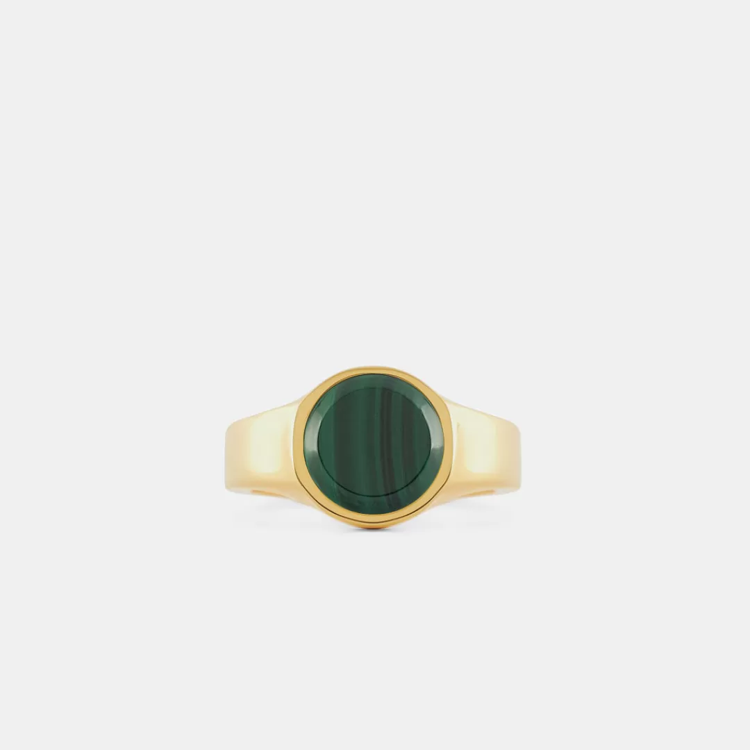 Serge DeNimes Gold Rings<Round Malachite Ring