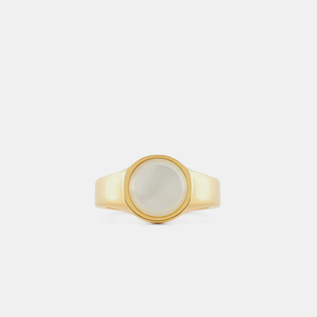 Serge DeNimes Gold Rings<Round Mother of Pearl Ring