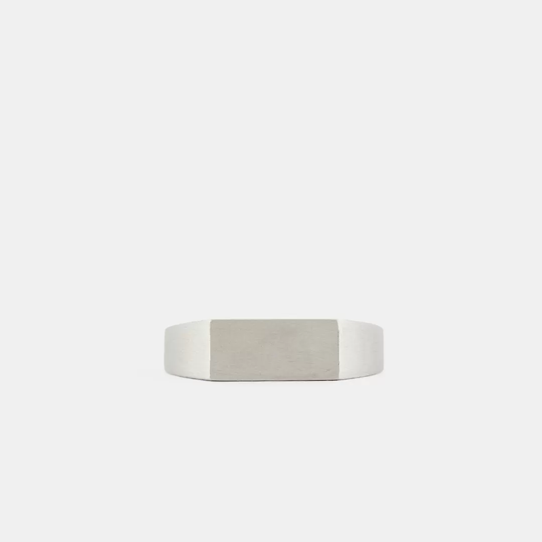 Serge DeNimes Silver Rings<Brushed Rectangle Ring