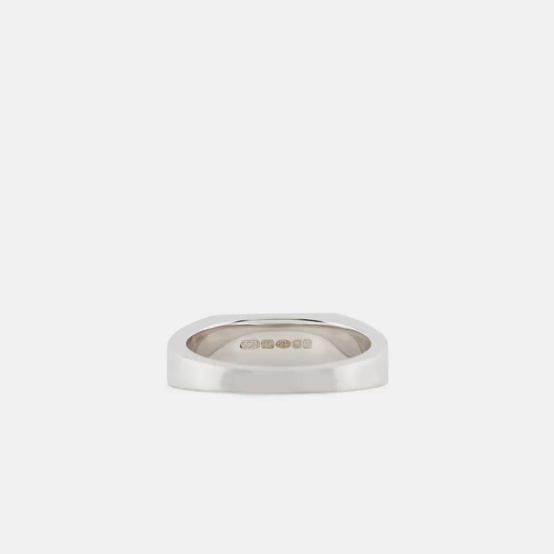 Serge DeNimes Silver Rings<Brushed Rectangle Ring