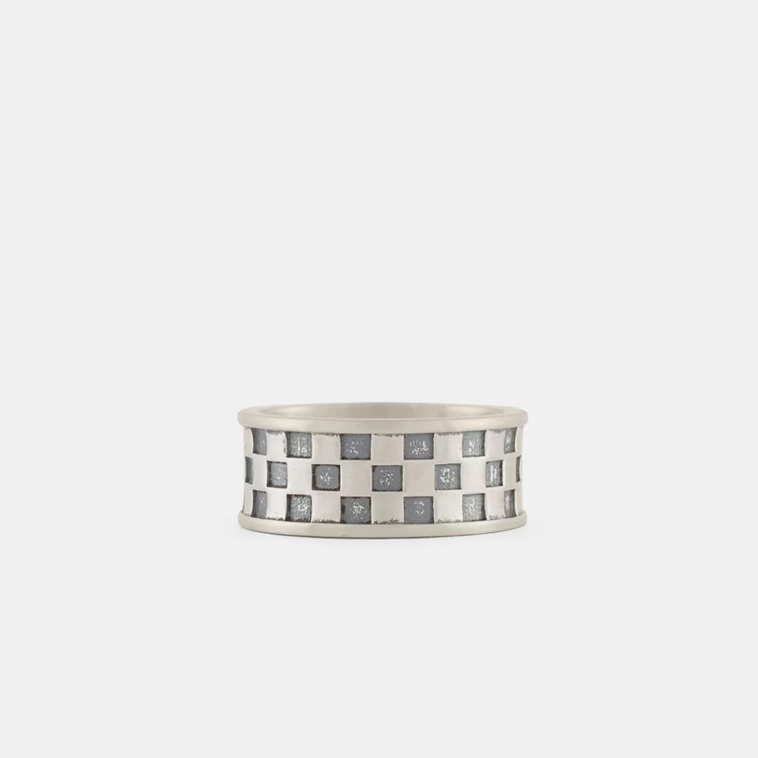 Serge DeNimes Silver Rings<Checkered Ring