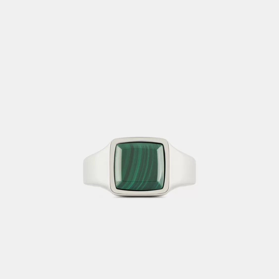 Serge DeNimes Silver Rings<Cushion Malachite Ring