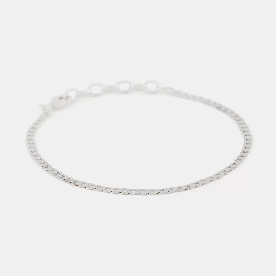 Serge DeNimes Silver Bracelets<Flat Cuban Chain Bracelet