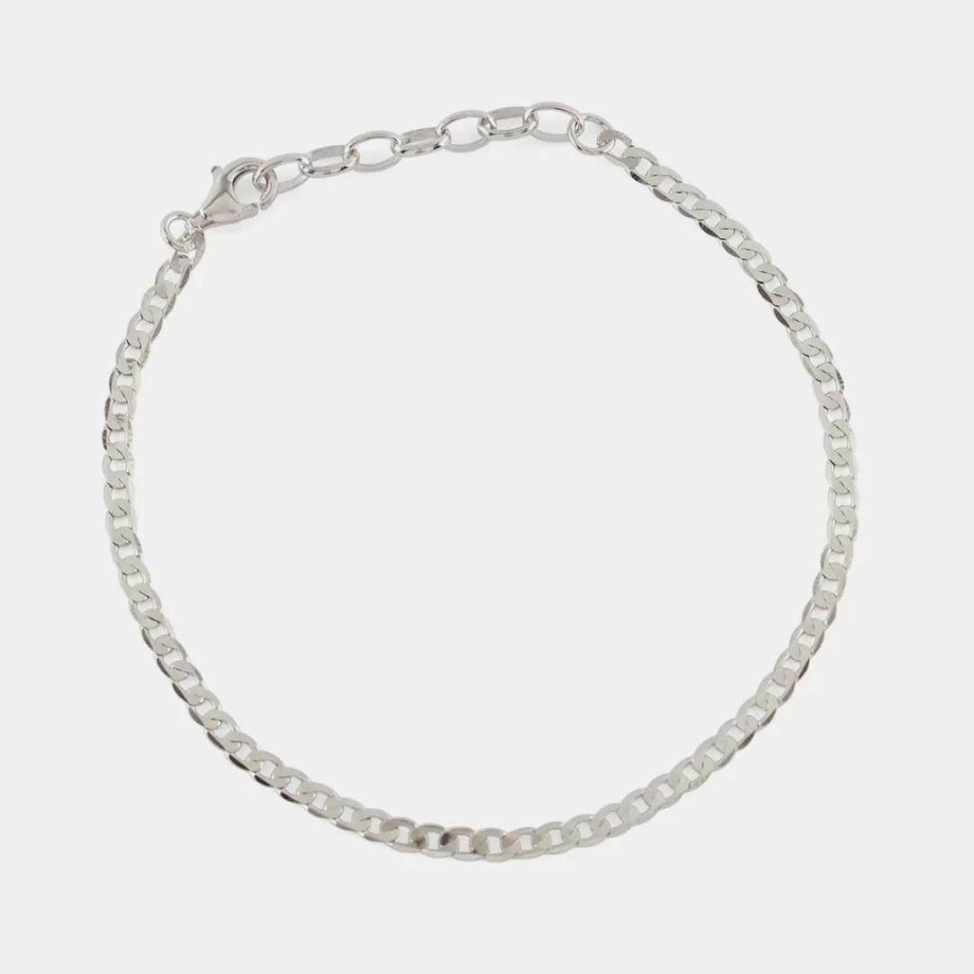 Serge DeNimes Silver Bracelets<Flat Cuban Chain Bracelet