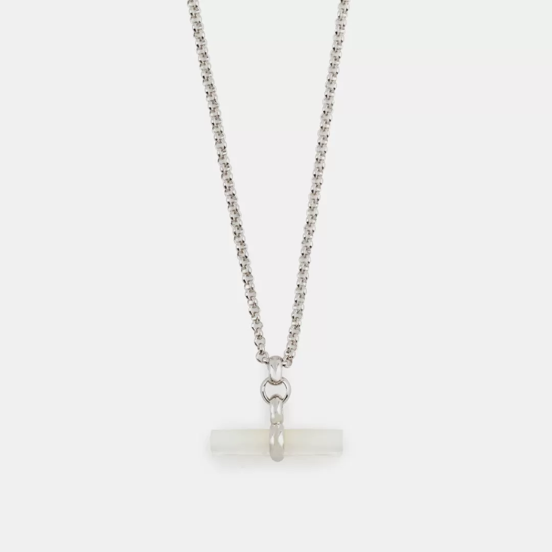 Serge DeNimes Silver Necklaces<Mother of Pearl T-Bar Necklace