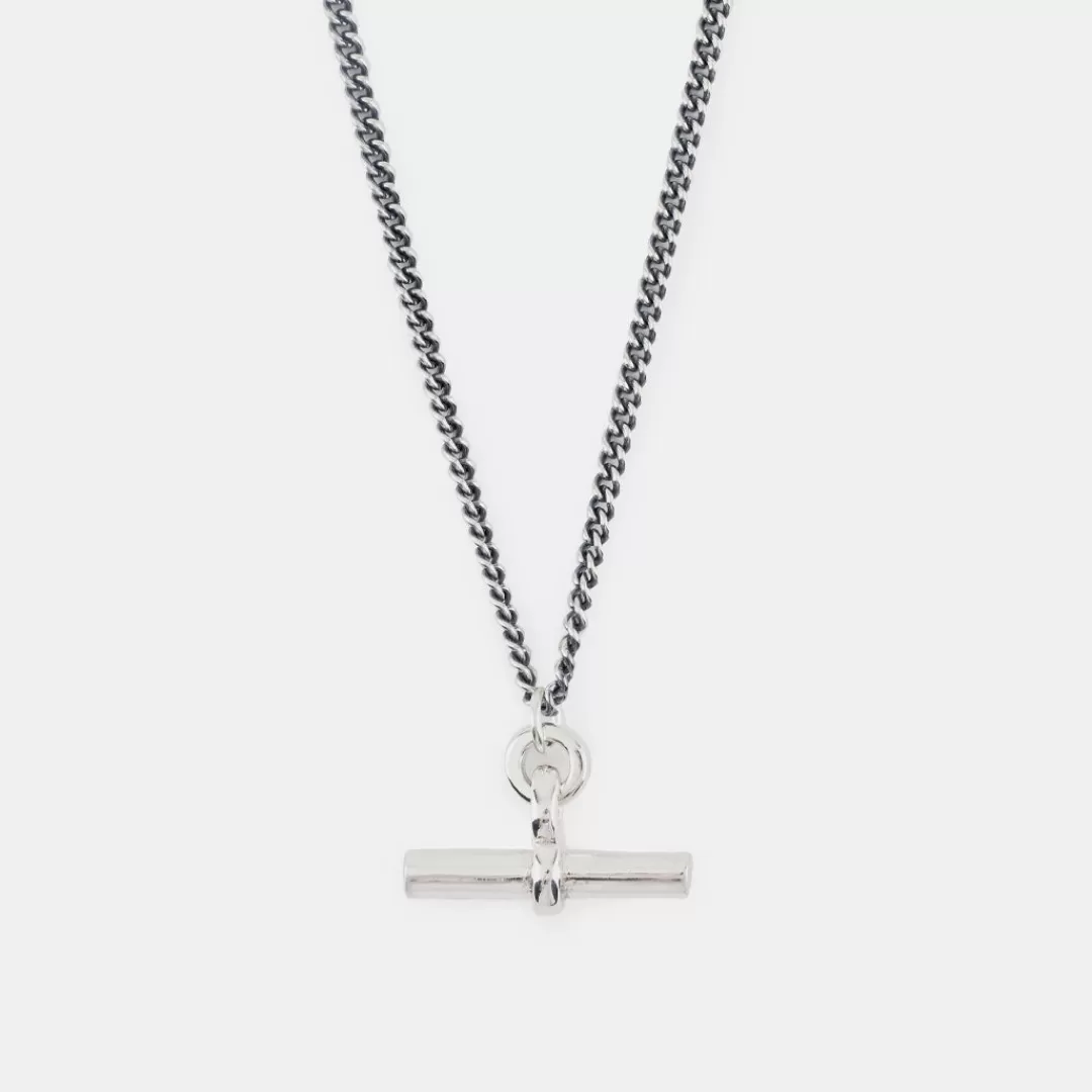 Serge DeNimes Silver Necklaces<T Bar Necklace