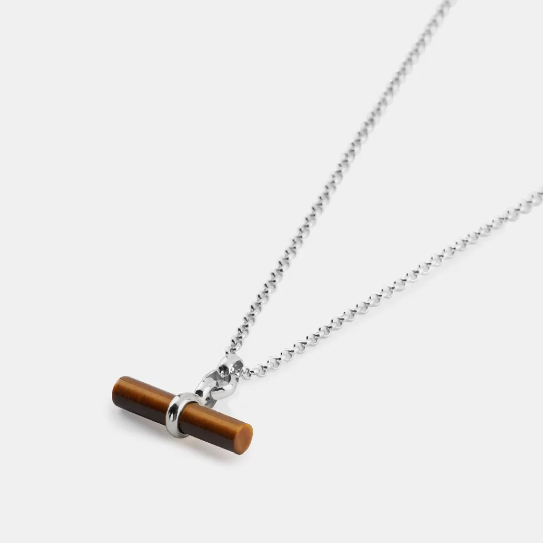 Serge DeNimes Silver Necklaces<Tigers Eye T-Bar Necklace